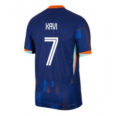 Nederländerna Xavi Simons #7 Bortatröja EM 2024 Korta ärmar